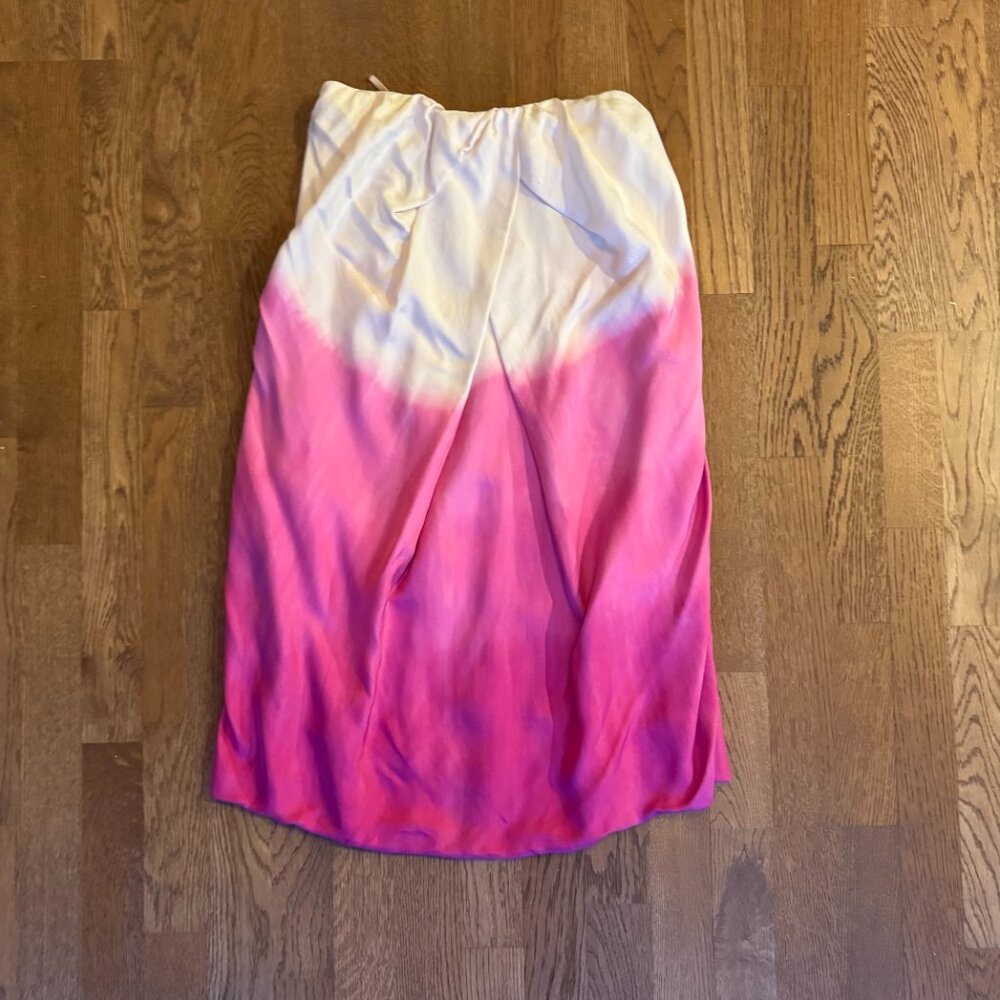 Graham & Spencer 100% Silk Ombre Pink & White Dip Dye Dress Medium